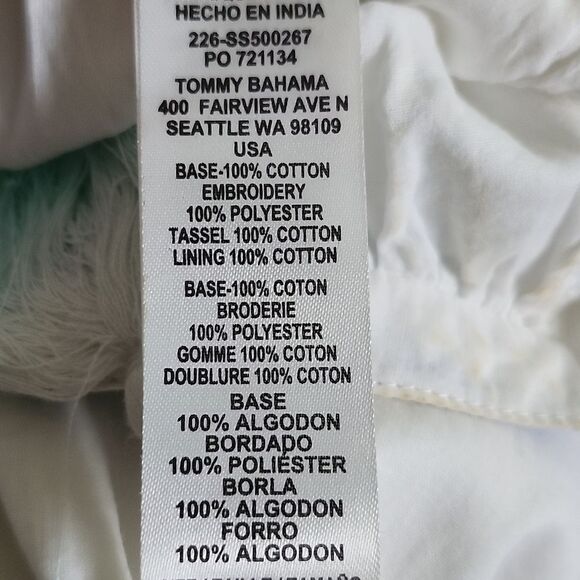 Tommy Bahama, 100% Cotton, Lined, Embroidered, V-neck, Swim Cover Up, S - Picture 10 of 16